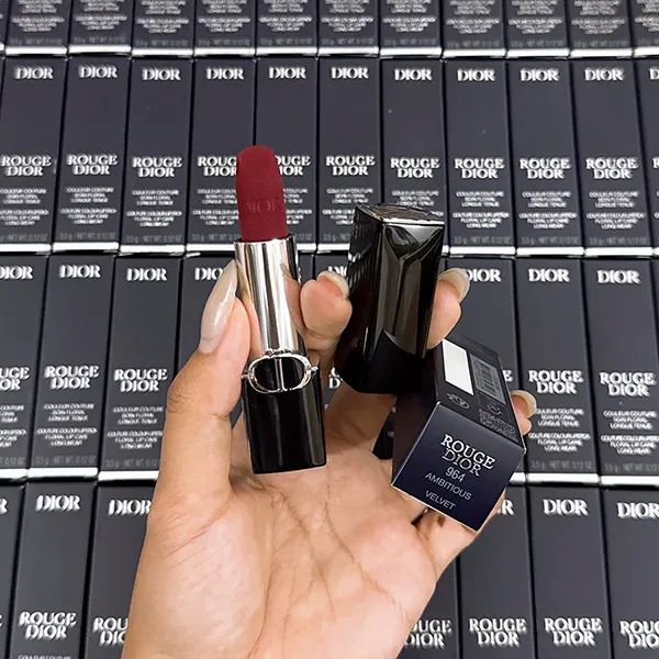 Son Dior Rouge Dior Couture Lip Velvet 964 Ambitious Màu Đỏ Mận