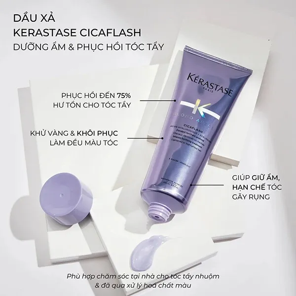 Kem Ủ Tóc Phục Hồi Cho Tóc Tẩy Nhuộm Kérastase Blond Absolu Cicaflash Conditioner 75ml