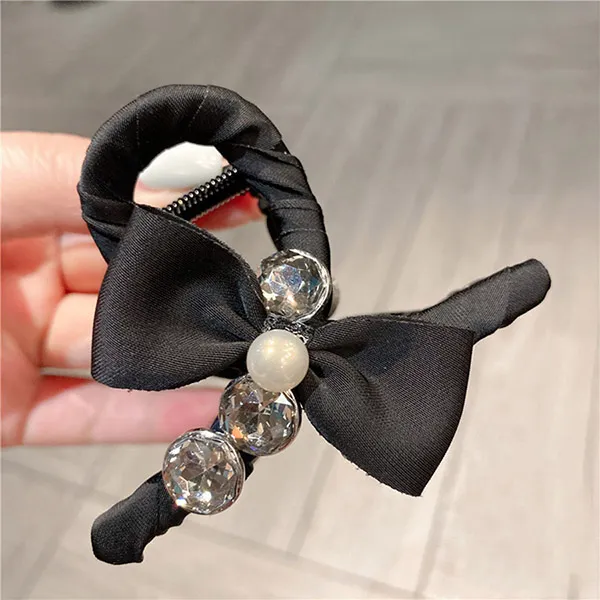 Kẹp Tóc Meri Lady Fabric Bow HC220-Đ Màu Đen