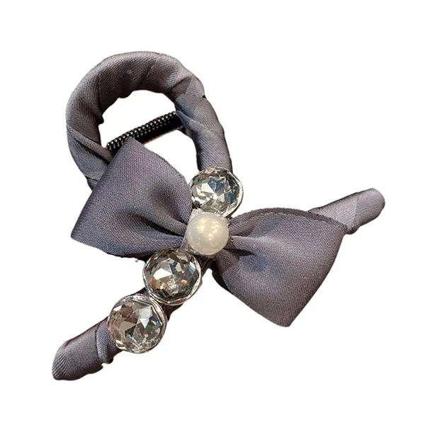 Kẹp Tóc Meri Lady Fabric Bow HC220-N Màu Xám