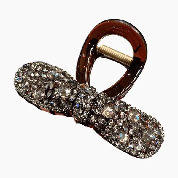 Kẹp Tóc Nữ Meri Crystal Bow HC215-N Màu Nâu
