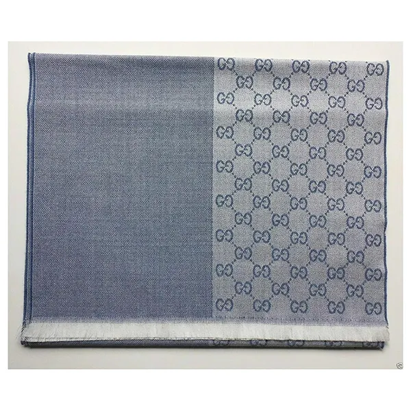 Khăn Quàng Cổ Gucci Luxury Scarf Wool Scarf Shawl Light Blue Màu Xanh