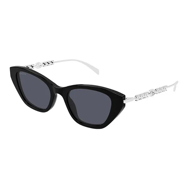 Kính Mát Nữ Gucci Cat Eye Sunglasses GG1968S 002 Màu Đen - Bạc
