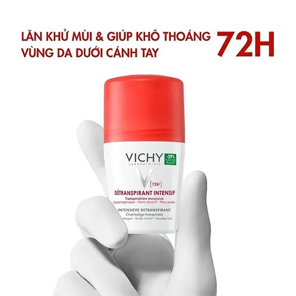 Lăn Khử Mùi Vichy Detranspirant Intensif 72H Deodorant Stick 50ml