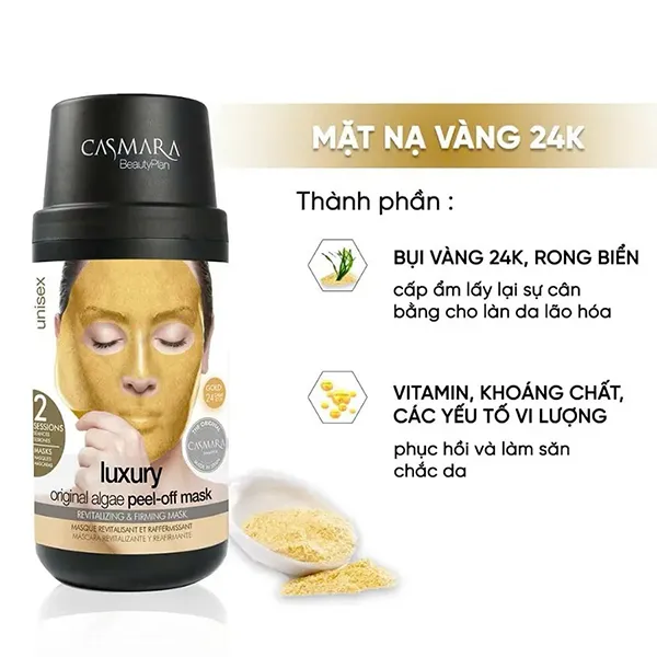 Mặt Nạ Vàng 24K Casmara Luxury Algae Peel Off Mask 200g