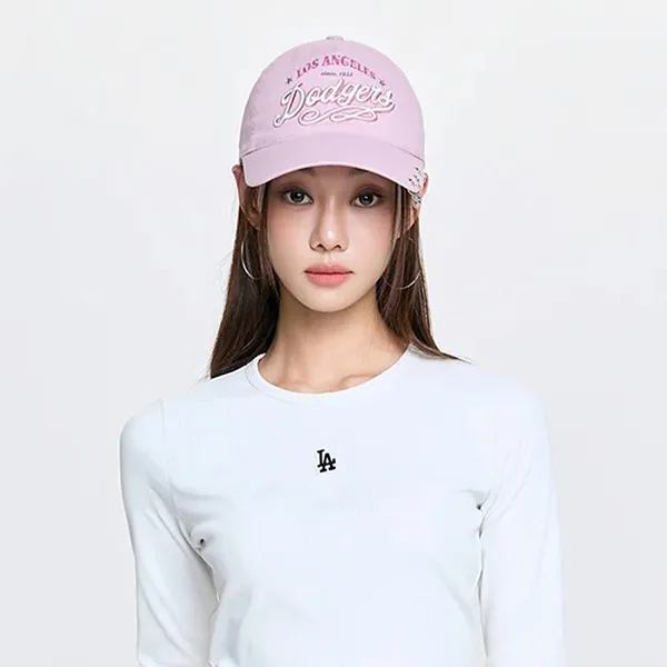 Mũ MLB Vintage Culsive Jewelry Unstructured Ball Cap LA Dodgers 3ACPV206N-07LDL Màu Hồng Tím