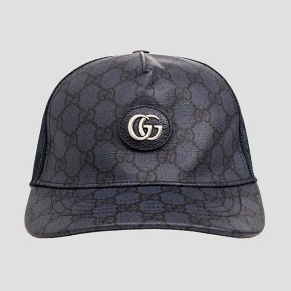 Mũ Nam Gucci GG Supreme Baseball Hat With Logo 733927 4HAXN 8468 Màu Xanh Navy Size S