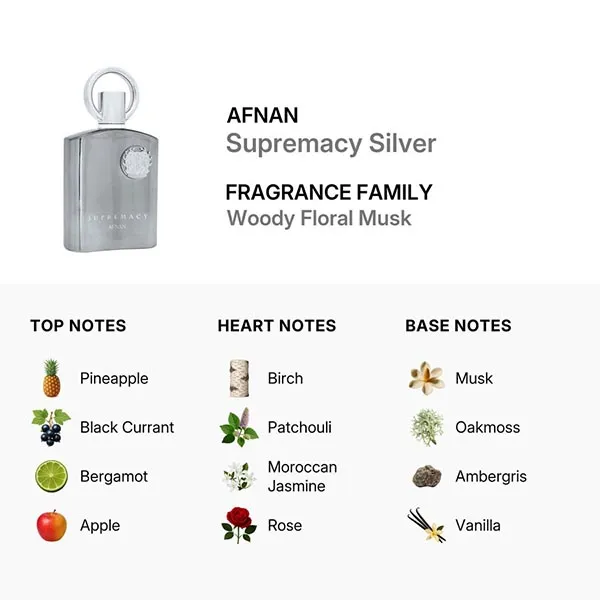 Nước Hoa Nam Afnan Supremacy Silver EDP Spray 100ml