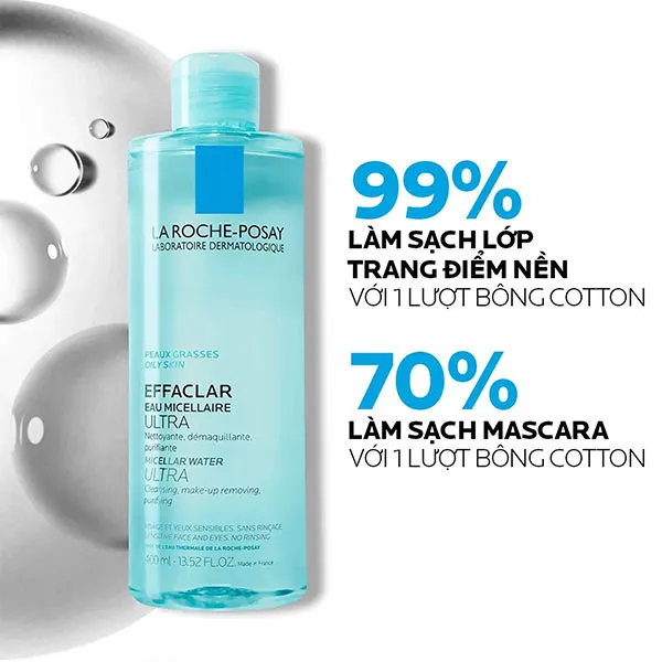 Nước Tẩy Trang Làm Sạch Cho Da Dầu La Roche-Posay Effaclar Micellar Water Ultra 400ml