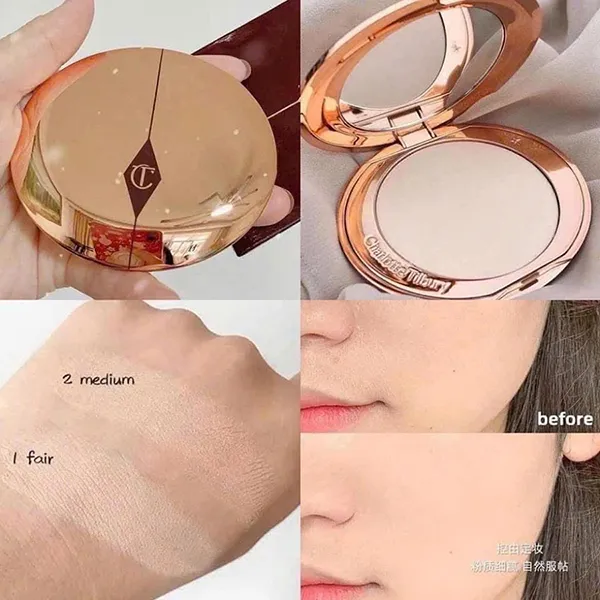 Phấn Phủ Trang Điểm Dạng Nén Charlotte Tilbury Airbrush Flawless Finish Tone 01-Fair 3g