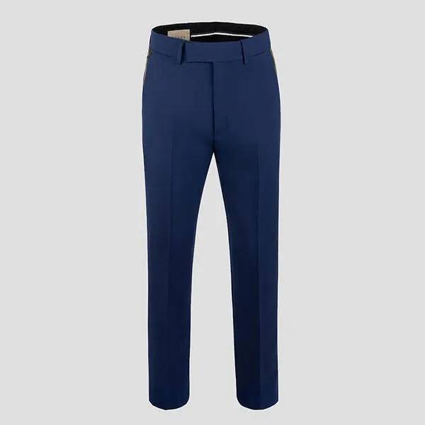 Quần Dài Nam Gucci Wool Mohair Pant 698813 Z8A18 4020 Màu Xanh Blue Size 44