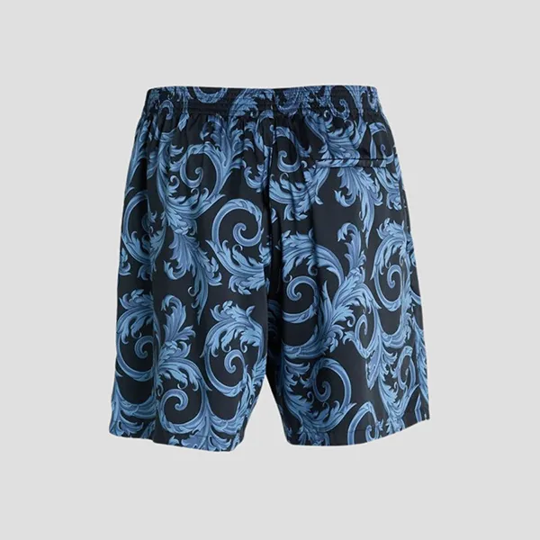 Quần Short Nam Versace Blue Barocco Print Layered Swimshort In Black - 1A13761 5U960 Màu Xanh Đen Size 46