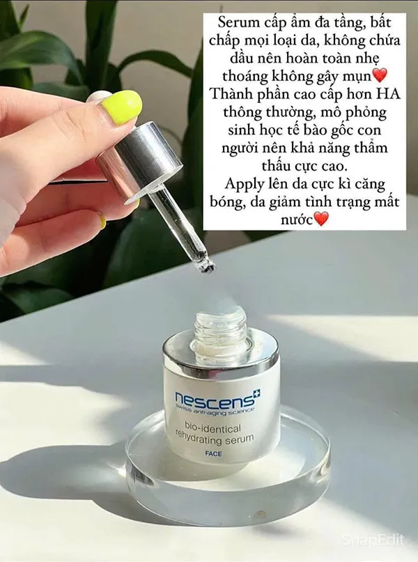 Serum Hỗ Trợ Dưỡng Ẩm Mô Phỏng Sinh Học Da Nescens Bio-Identical Rehydrating Face 30ml