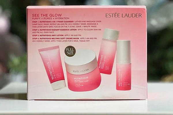 Set Chăm Sóc Da Estée Lauder Nutritious See The Glow Gift Set 4 Món