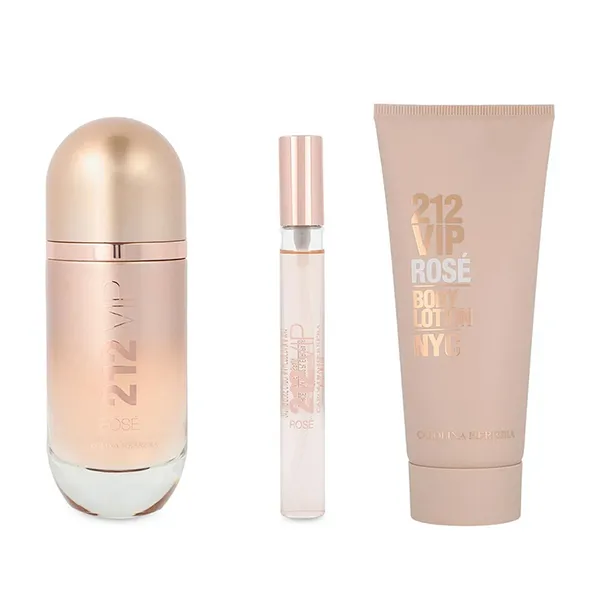 Set Nước Hoa Nữ Carolina Herrera 212 Vip Rosé EDP 3 Món (80ml + Mini10ml + Body Lotion 100ml)