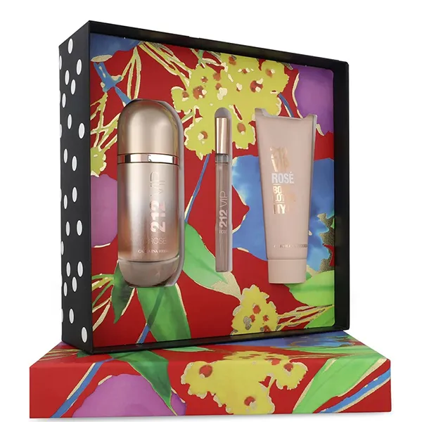 Set Nước Hoa Nữ Carolina Herrera 212 Vip Rosé EDP 3 Món (80ml + Mini10ml + Body Lotion 100ml)