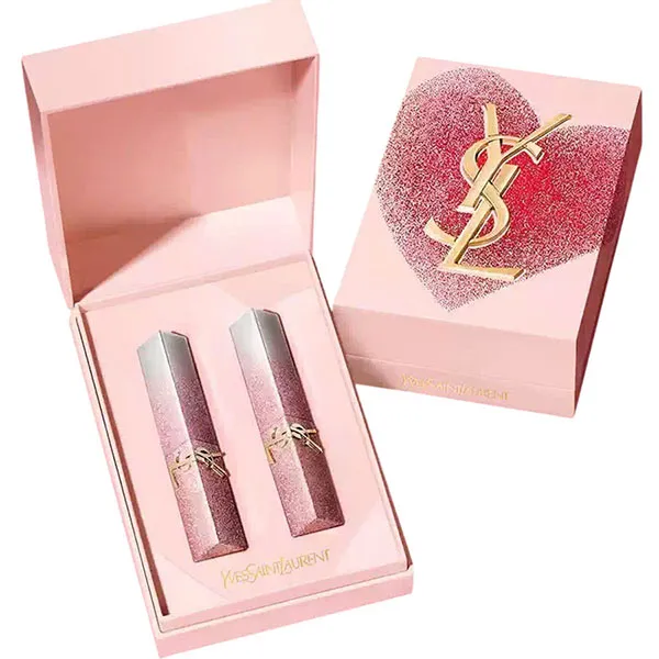 Set Son Lì Yves Saint Laurent YSL The Slim Valentine's Day Collector (1988 Hồng Nude + 1936 Đỏ Cam Gạch) +