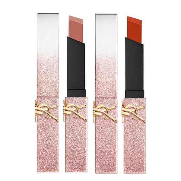 Set Son Lì Yves Saint Laurent YSL The Slim Valentine's Day Collector (1988 Hồng Nude + 1936 Đỏ Cam Gạch) +