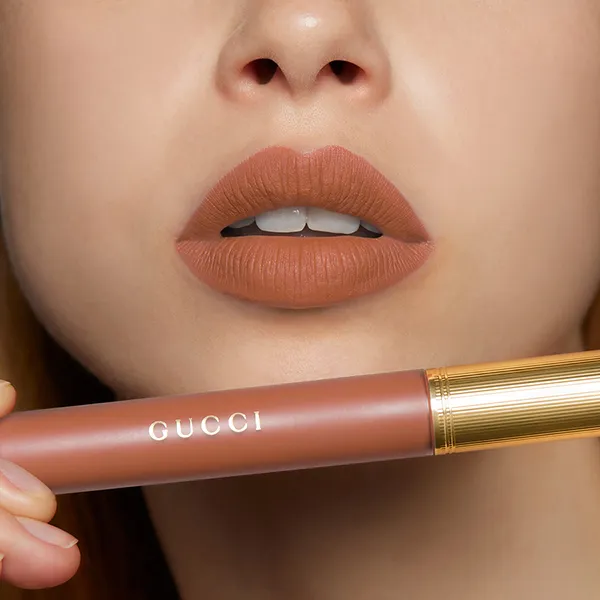 Son Kem Lì Gucci Rouge À Lèvres Liquide Mat Lipstick 315 May Peach Màu Cam Đào