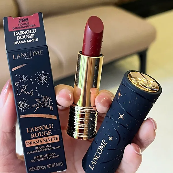 Son Lì Lancôme 296 Rouge Dramaphoria - Limited Màu Đỏ Đất