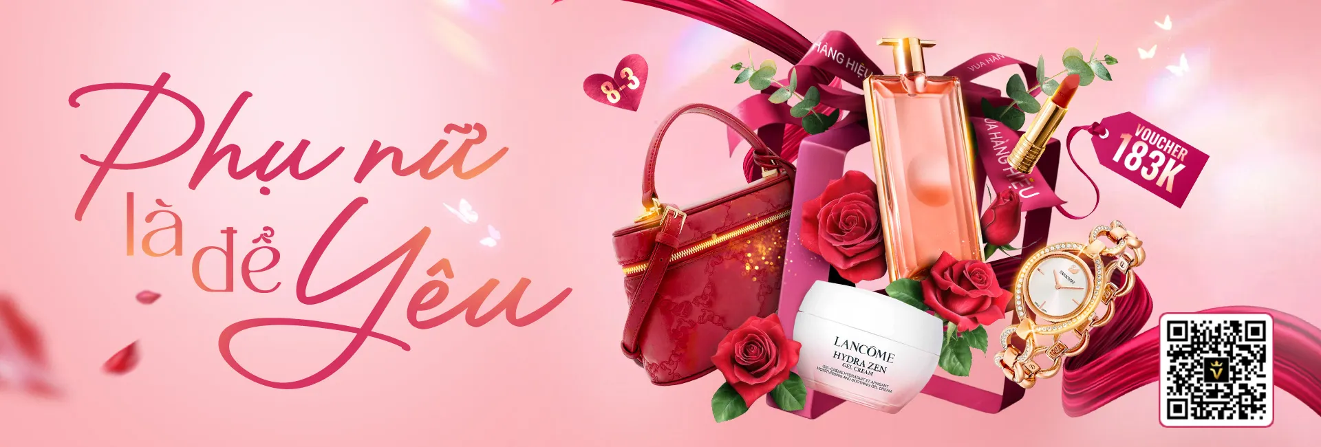 Sale Quà Hiệu 8-3: Freeship, Voucher giảm 38K, 83K, 138K, 183K.