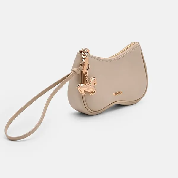Túi Cầm Tay Nữ Pedro Horse Charm Leather Pouch - Beige PW4-95940015_BEIGE_XS Màu Be