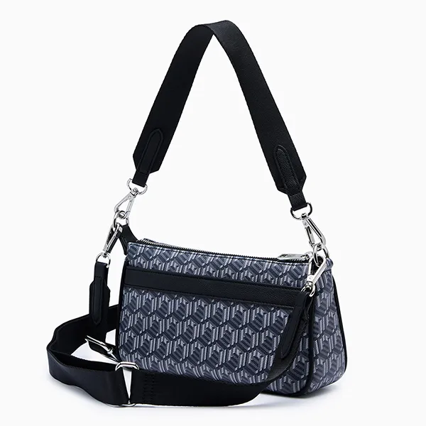 Túi Đeo Chéo Lyn Zoll Infinite Zip Pouch Crossbody Bag - Printed Black L26CBWA183 Màu Xanh Đen