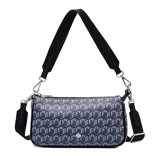 Túi Đeo Chéo Lyn Zoll Infinite Zip Pouch Crossbody Bag - Printed Black L26CBWA183 Màu Xanh Đen