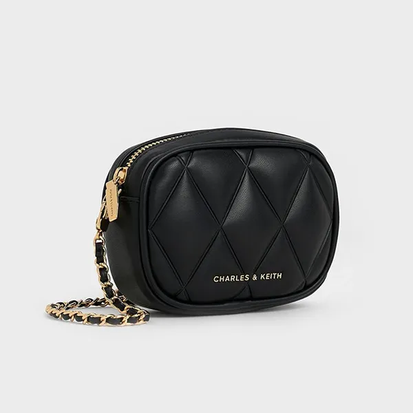 Túi Đeo Chéo Nữ Charles & Keith CNK Arwen Quilted Mini Bag - Black CK2-00770664_BLACK Màu Đen