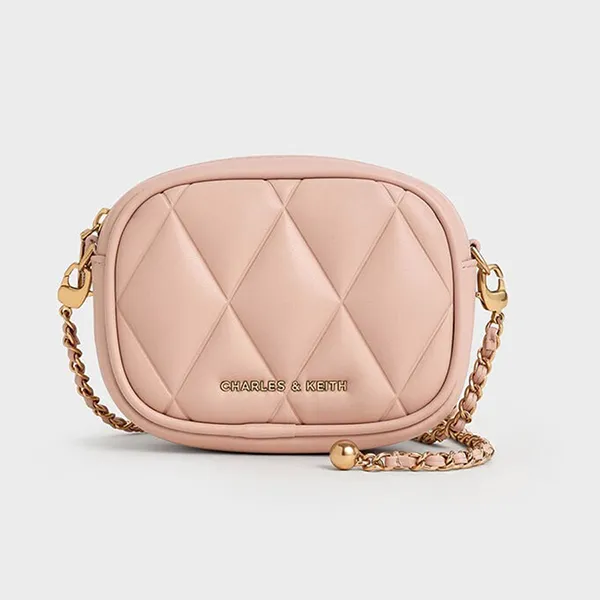 Túi Đeo Chéo Nữ Charles & Keith CNK Arwen Quilted Mini Bag - Light Pink CK2-00770664_LTPINK Màu Hồng