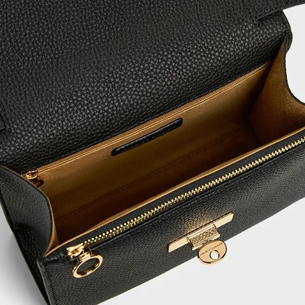 Túi Đeo Chéo Nữ Charles & Keith CNK Chance Turn-Lock Crossbody Bag CK2-80782713 Black Màu Đen