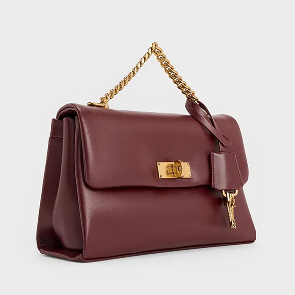 Túi Đeo Chéo Nữ Charles & Keith CNK Kerry Chain-Handle Crossbody Bag CK2-80782515 Mulberry Plum Màu Mận