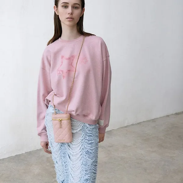 Túi Đeo Chéo Nữ Charles & Keith CNK Mini Apfra Quilted Elongated Bag - Pink CK2-00701397_PINK Màu Hồng