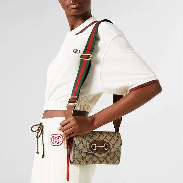 Túi Đeo Chéo Nữ Gucci 1955 Horsebit Shoulder Bag Màu Be Nâu