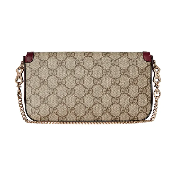Túi Đeo Chéo Nữ Gucci Horsebit 1955 Mini Bag Beige Ankora Red Màu Be Đỏ