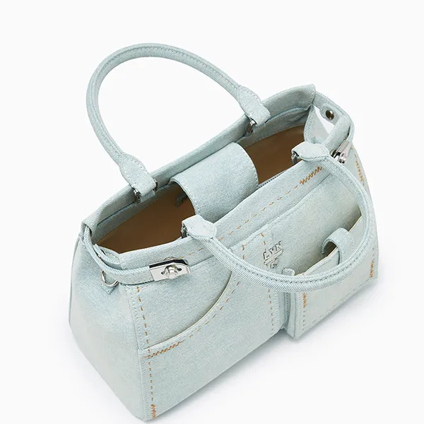Túi Đeo Chéo Nữ Lyn Re-Edit Stitched L Handbag - Light Blue L25FBWA062 Màu Xanh Blue