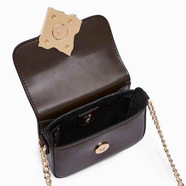 Túi Đeo Chéo Nữ Lyn Voda Infinite Mini Crossbody Bag - Dark Brown L26CBWB028 Màu Nâu