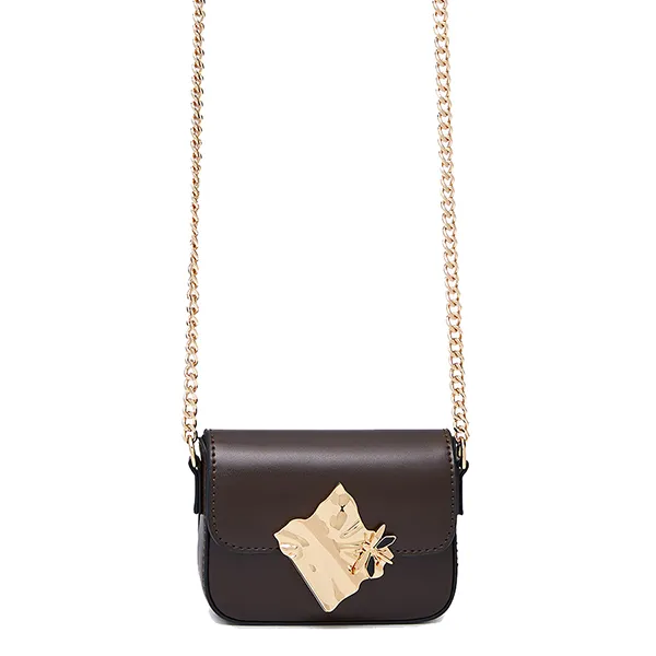 Túi Đeo Chéo Nữ Lyn Voda Infinite Mini Crossbody Bag - Dark Brown L26CBWB028 Màu Nâu