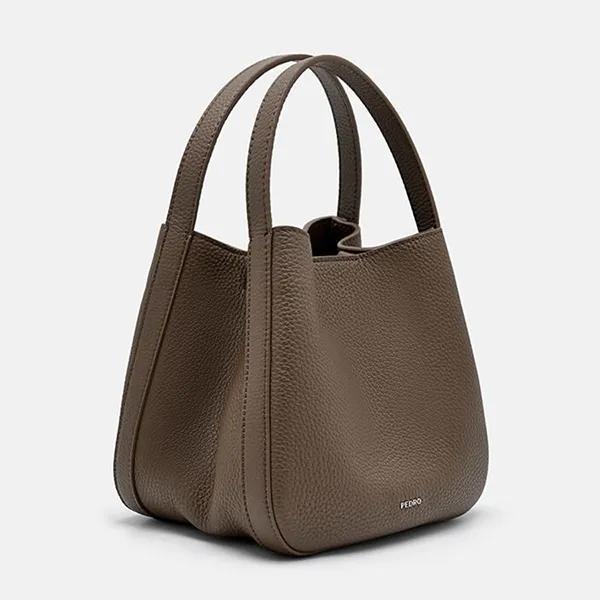 Túi Đeo Chéo Nữ Pedro Dana Leather Bucket Bag - Dark Taupe PW2-15060012-1_DK.TAU_S Màu Nâu Xám