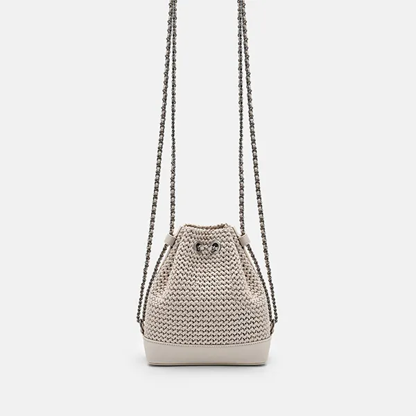 Túi Đeo Chéo Nữ Pedro Icon Raffia Mini Bucket Bag - Chalk PW2-15210022_CHALK_XS Màu Kem