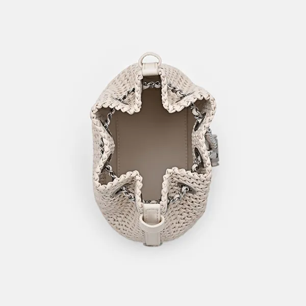 Túi Đeo Chéo Nữ Pedro Icon Raffia Mini Bucket Bag - Chalk PW2-15210022_CHALK_XS Màu Kem