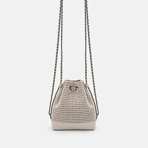 Túi Đeo Chéo Nữ Pedro Icon Raffia Mini Drawstring Bag Powder PW2-15210022 Chalk Màu Trắng Ngà