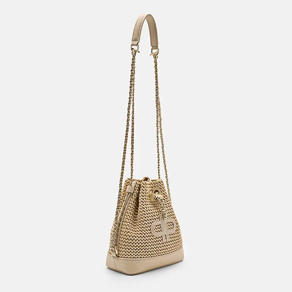 Túi Đeo Chéo Nữ Pedro Icon Raffia Mini Drawstring Bag Powder PW2-15210022 Sand Màu Vàng Cát