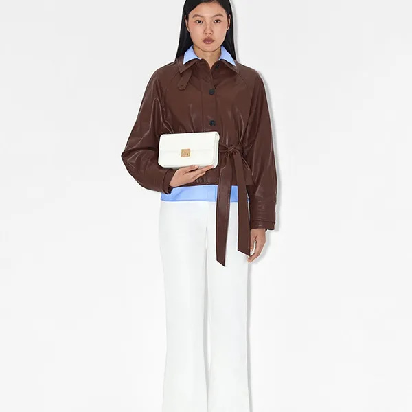 Túi Đeo Chéo Nữ Pedro Studio Leather Rectangular Shoulder Bag PW2-76390131 Chalk Màu Trắng