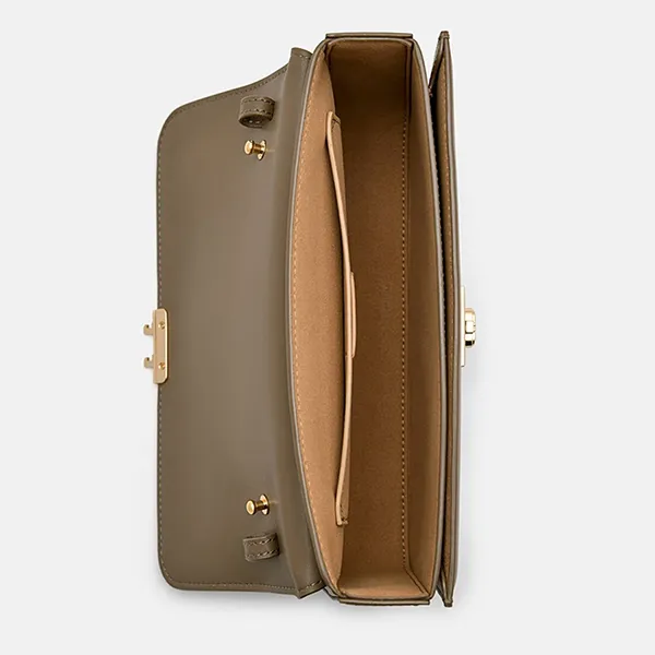 Túi Đeo Chéo Nữ Pedro Studio Leather Rectangular Shoulder Bag PW2-76390131 Taupe Màu Nâu Xám