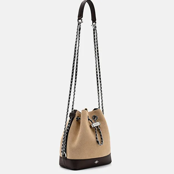 Túi Đeo Chéo Nữ Pedro Suede Mini Bucket Bag - Multi PW2-15210022-1_MULTI_XS Màu Nâu Be