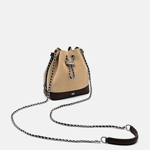 Túi Đeo Chéo Nữ Pedro Suede Mini Bucket Bag - Multi PW2-15210022-1_MULTI_XS Màu Nâu Be