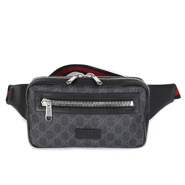 Túi Đeo Hông Nam Gucci GG Supreme Soft Belt Bag Black Màu Đen