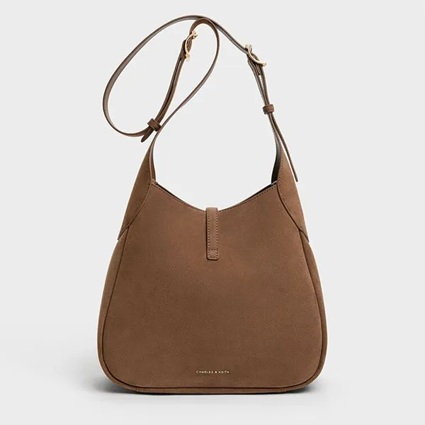 Túi Đeo Vai Nữ Charles & Keith Adalyn Recycled Shoulder Bag CK2-40782726 Màu Nâu Mocha