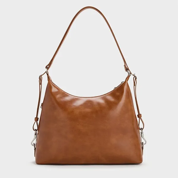 Túi Đeo Vai Nữ Charles & Keith Atwood Distressed Tan Shoulder Bag CK2-40782798 Màu Nâu